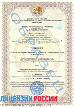 Образец разрешение Увельский Сертификат ISO 50001